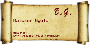 Balczer Gyula névjegykártya