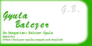 gyula balczer business card